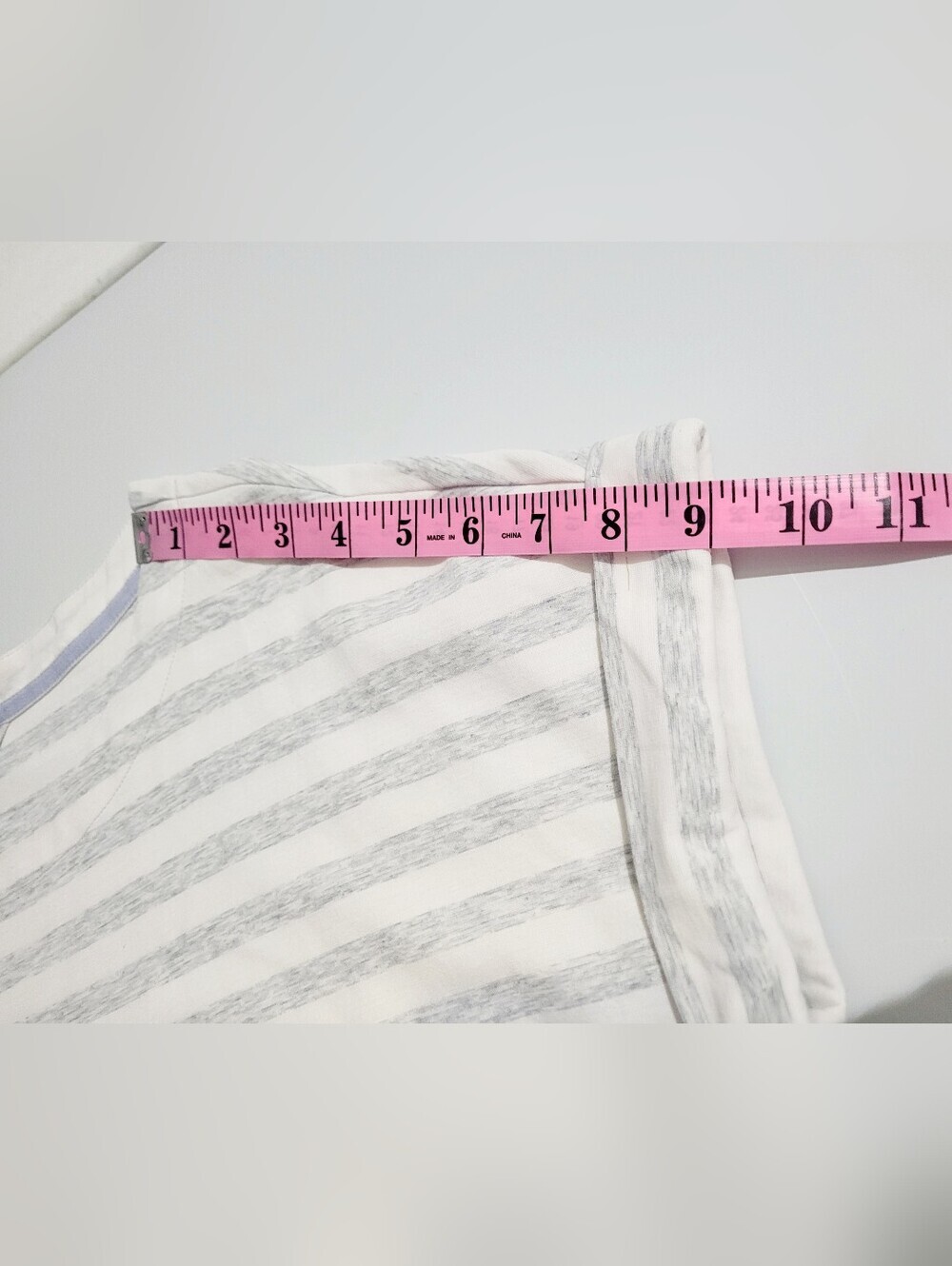 Tommy Bahama Striped Drawstring Dress Medium White Gray Cotton Blend Pockets - Picture 9 of 11